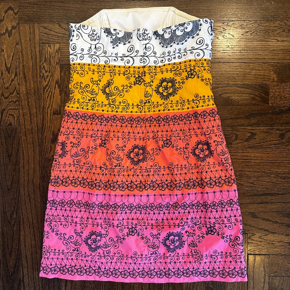Lilly Pulitzer Bowen Strapless Color Block Dress - Size 8 - Picture 5 of 9